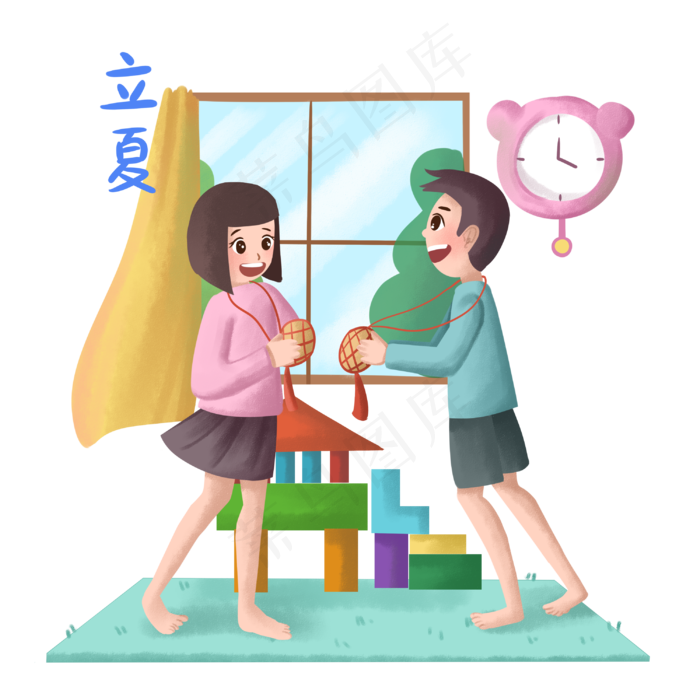 立夏玩耍的小孩