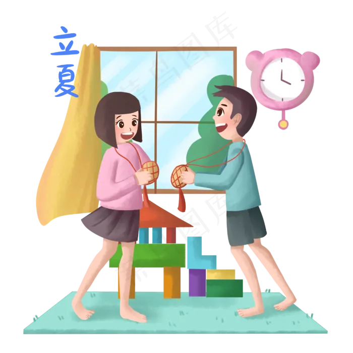 立夏玩耍的小孩