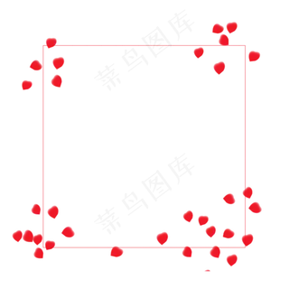 红色的玫瑰花瓣边框