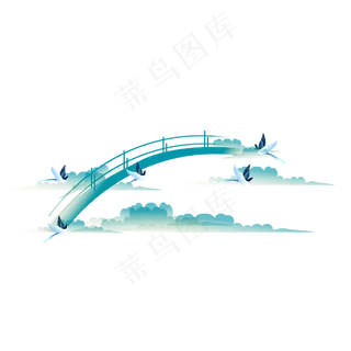 蓝色的鹊桥,免抠元素