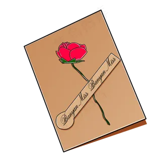 玫瑰情人节七夕520爱心信封