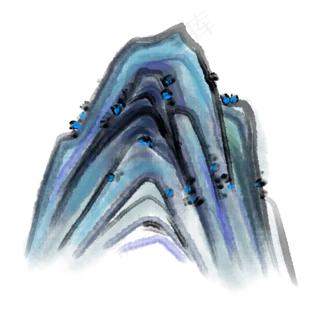 水墨画中国画写意青绿山水山川大