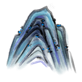 水墨画中国画写意青绿山水山川大