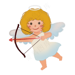 七夕情人节天使丘比特爱情之箭,免抠元素