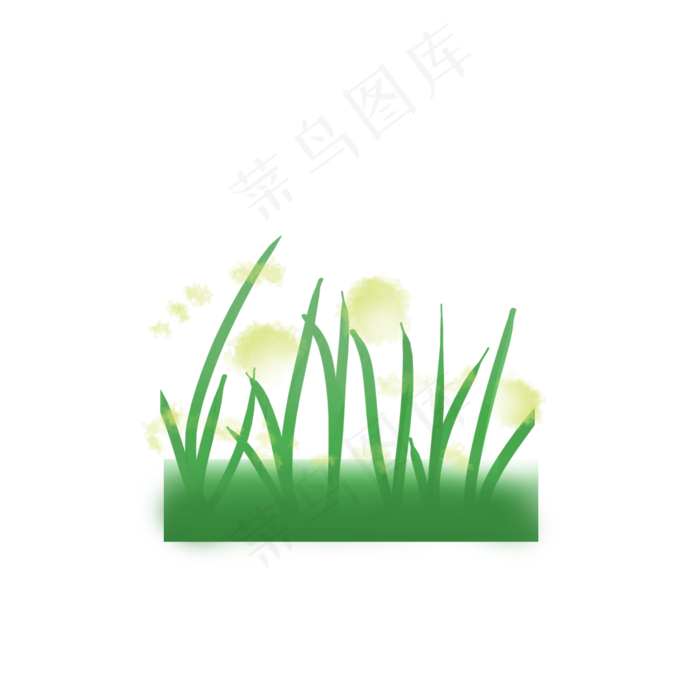 绿色小草黄花(2000X2000(DPI:300))psd模版下载