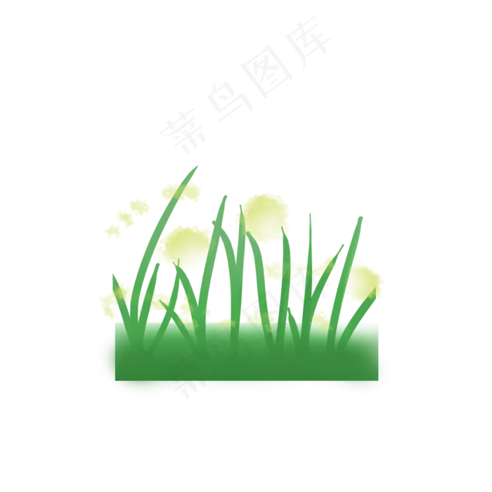 绿色小草黄花(2000X2000(DPI:300))psd模版下载