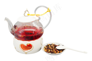 玻璃壶玫瑰花茶