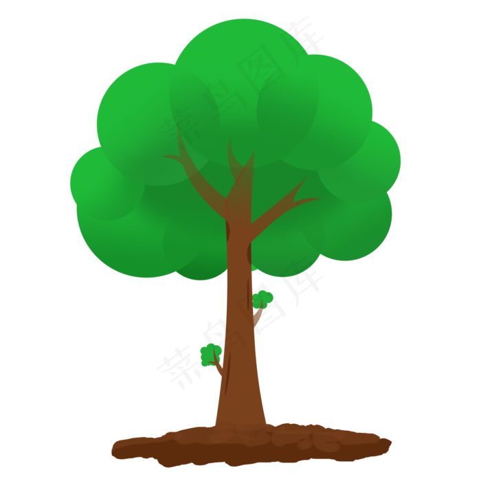 大树绿色立体环境植物免抠PNG(2000X2000(DPI:300))psd模版下载