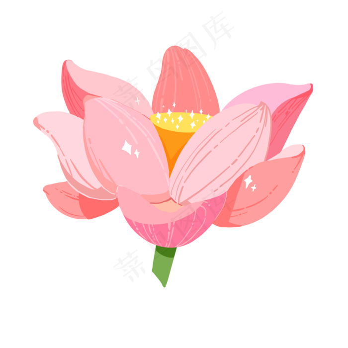 粉色盛开荷花(2000X2000(DPI:300))psd模版下载