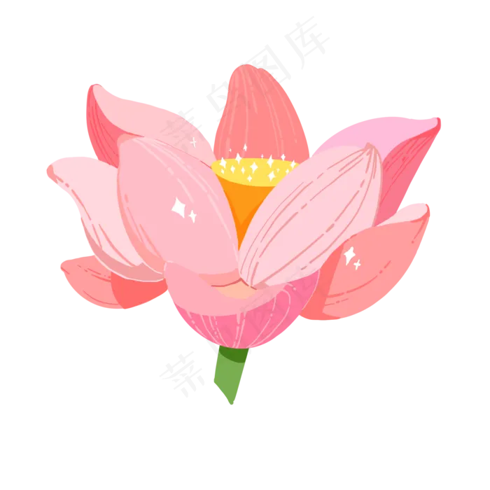 粉色盛开荷花(2000X2000(DPI:300))psd模版下载