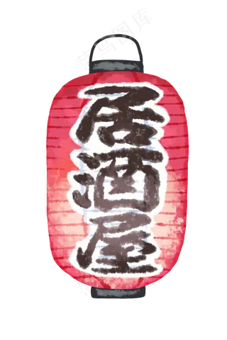 红色挂式灯笼插图,免抠元素