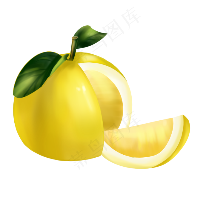 新鲜水果柚子插画