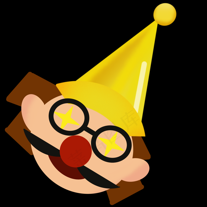 可爱戴眼镜小丑插画