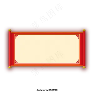 红色车窗卷轴,免抠元素