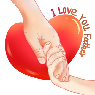 父亲节父女手牵手