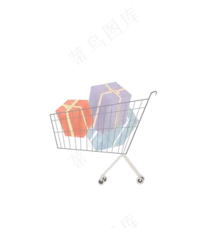 愉快的商场推车购物,免抠元素