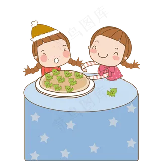 清明节两小孩养春蚕