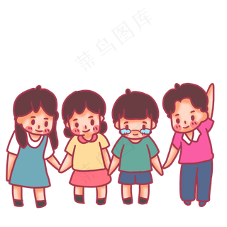 手拉手的小伙伴们儿童,免抠元素