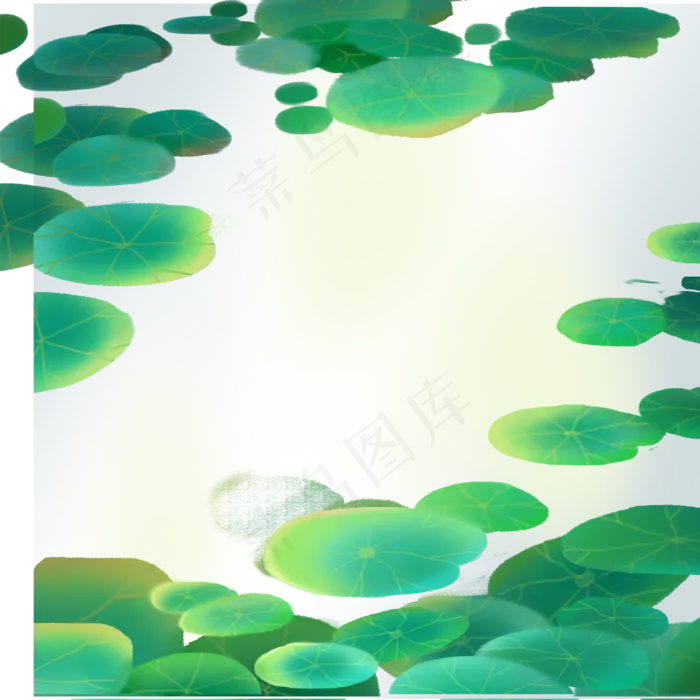 一片荷花叶在水面上(2000X2000(DPI:300))psd模版下载
