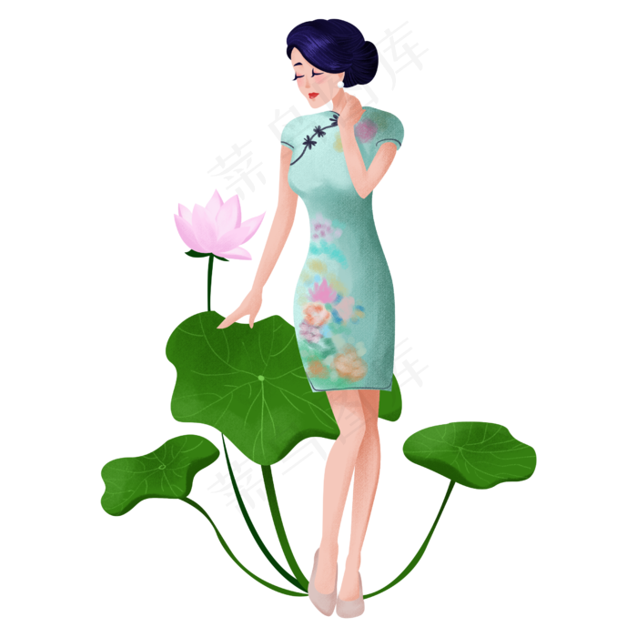 卡通三八妇女节美丽女性之古典女,免抠元素(2500X2500(DPI:300))psd模版下载