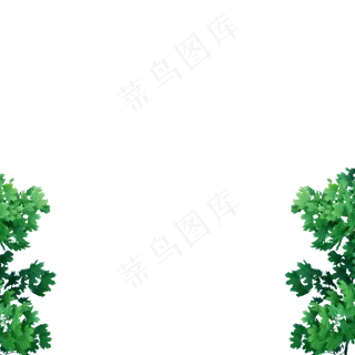 卡通楚天绿色植物边框下载