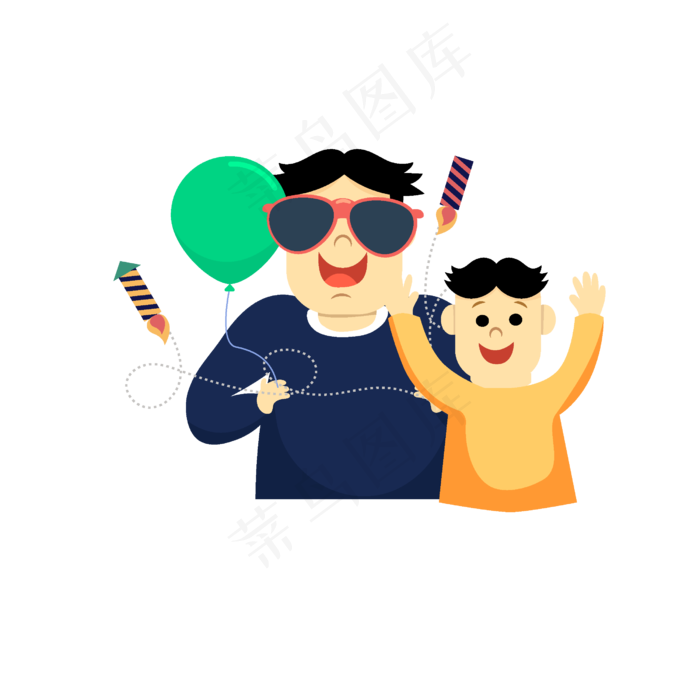 父亲节卡通装饰图案