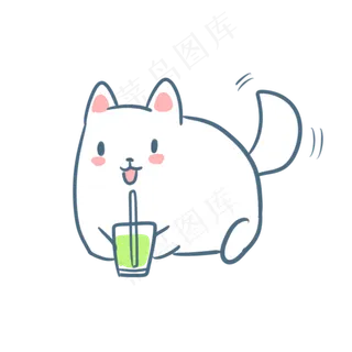 喝饮料的小萨摩