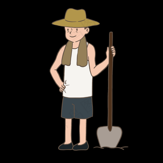 五一劳动节种地的老人农民免抠元