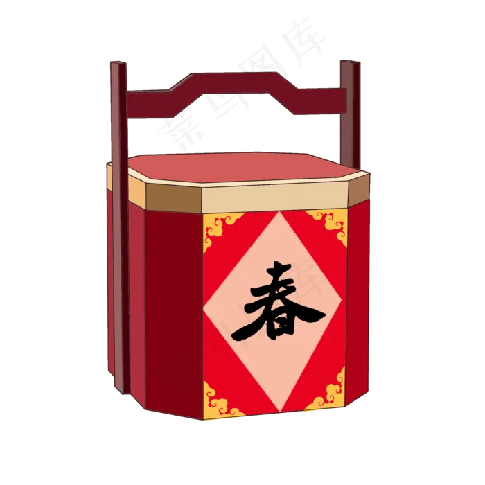 春节年货糖茶礼盒中式传统红色礼,免抠元素(2000*2000px)psd模版下载