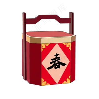 春节年货糖茶礼盒中式传统红色礼,免抠元素