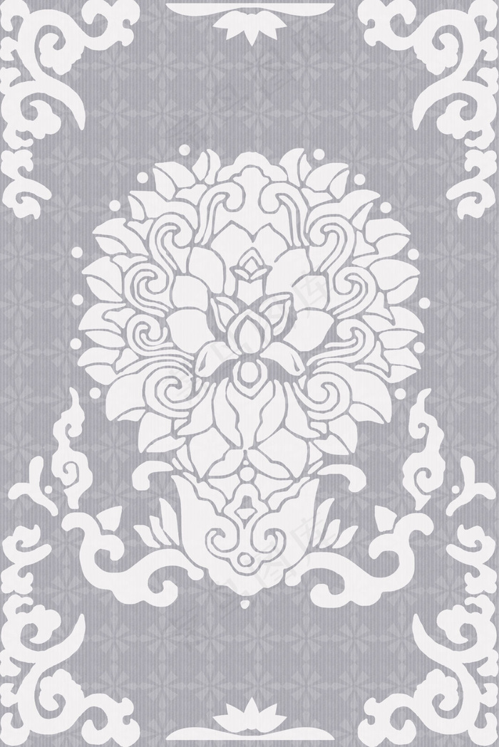 灰色民族风花纹底纹背景