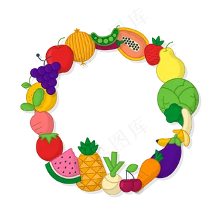 夏天夏季环形水果电商免抠素材