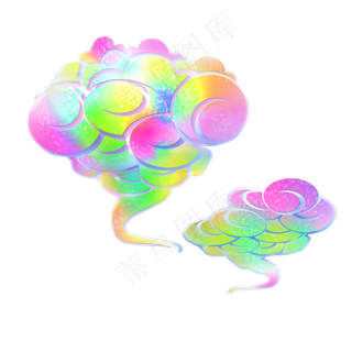 彩色渐变祥云云朵