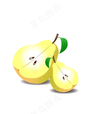 矢量手绘卡通梨子