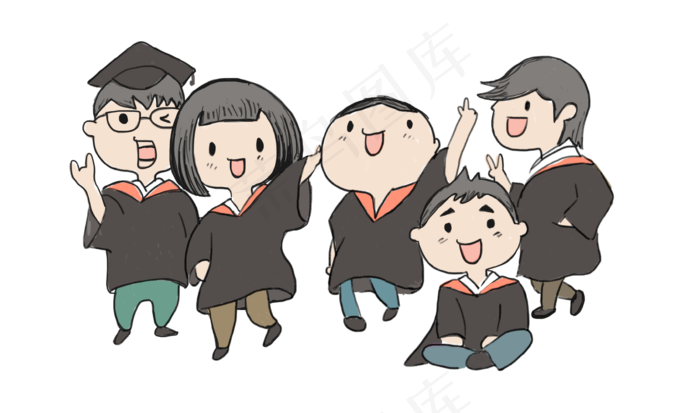 毕业季毕业照片卡通插画
