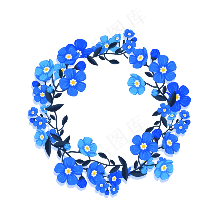 夏季夏天夏至勿忘我装饰免扣素材ai矢量模版下载