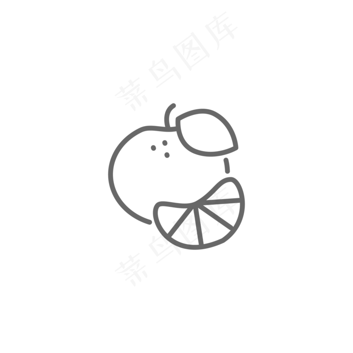 卡通橙子水果图标免扣图(2000X2000(DPI:300))ai矢量模版下载