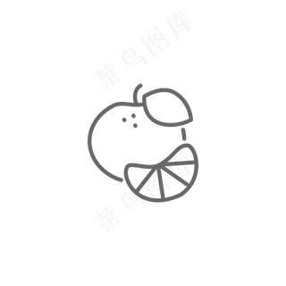 卡通橙子水果图标免扣图