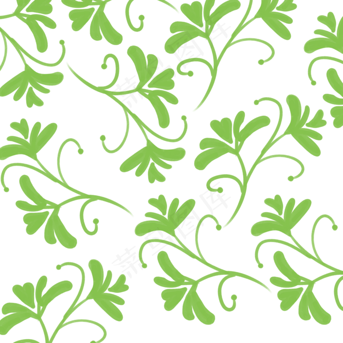 矢量绿叶花纹素材(2000*2000px 300 dpi )psd模版下载