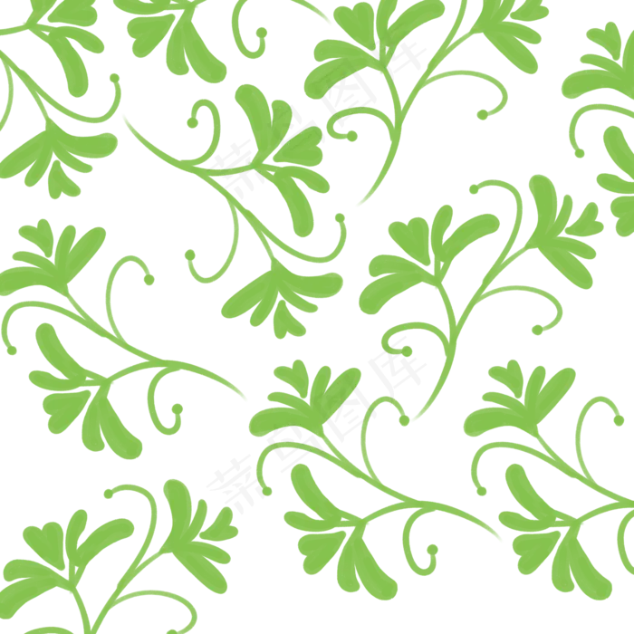 矢量绿叶花纹素材(2000*2000px 300 dpi )psd模版下载