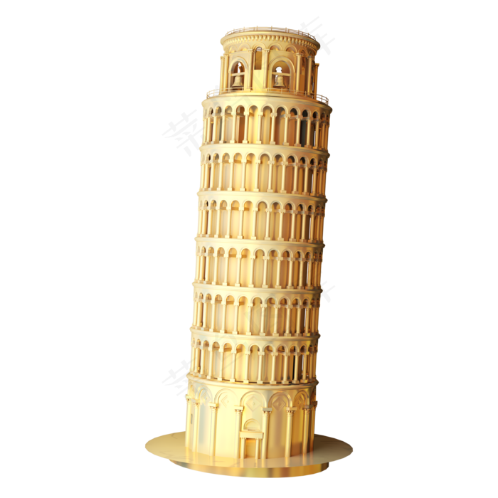 国家地方著名地标意大利比萨斜塔,免抠元素