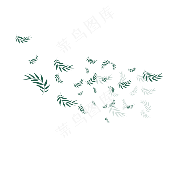 手绘植物树叶漂浮的叶子,免抠元素(1024*1369px 72 dpi )ai矢量模版下载