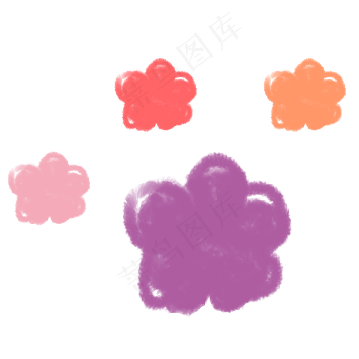 粉笔风格小花(2000X2000(DPI:300))psd模版下载