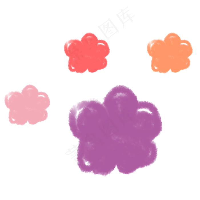 粉笔风格小花(2000X2000(DPI:300))psd模版下载