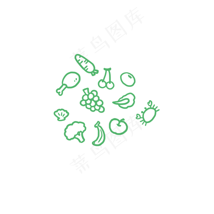 生鲜漂浮图案PNG(2000X2000(DPI:300))psd模版下载