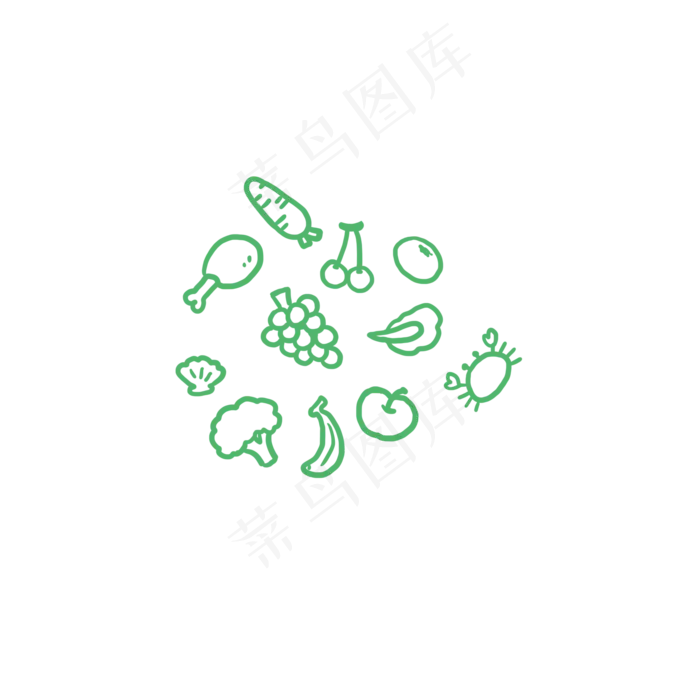 生鲜漂浮图案PNG(2000X2000(DPI:300))psd模版下载