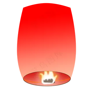 元宵节红色孔明灯,免抠元素