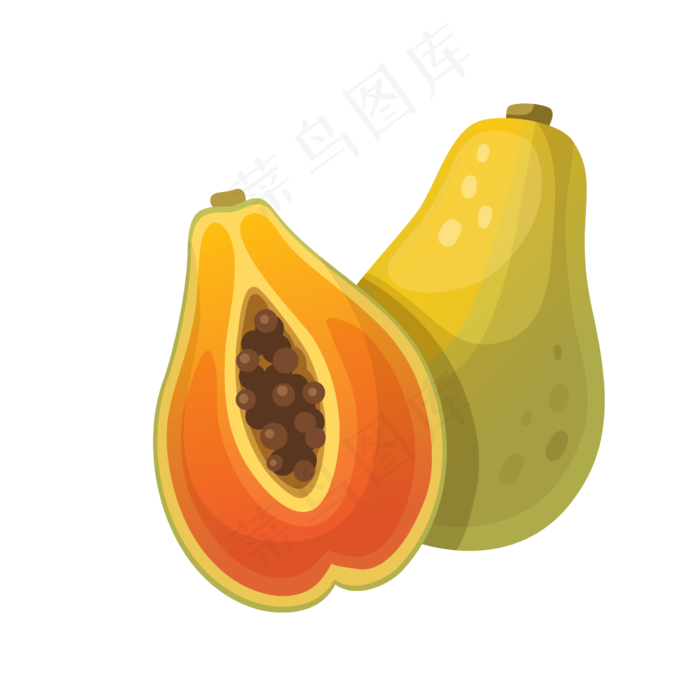 手绘卡通夏日木瓜