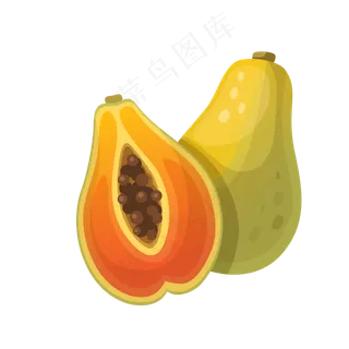 手绘卡通夏日木瓜