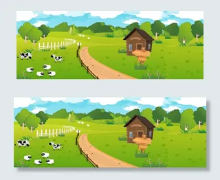 春景自然风景春景美丽的乡村风景